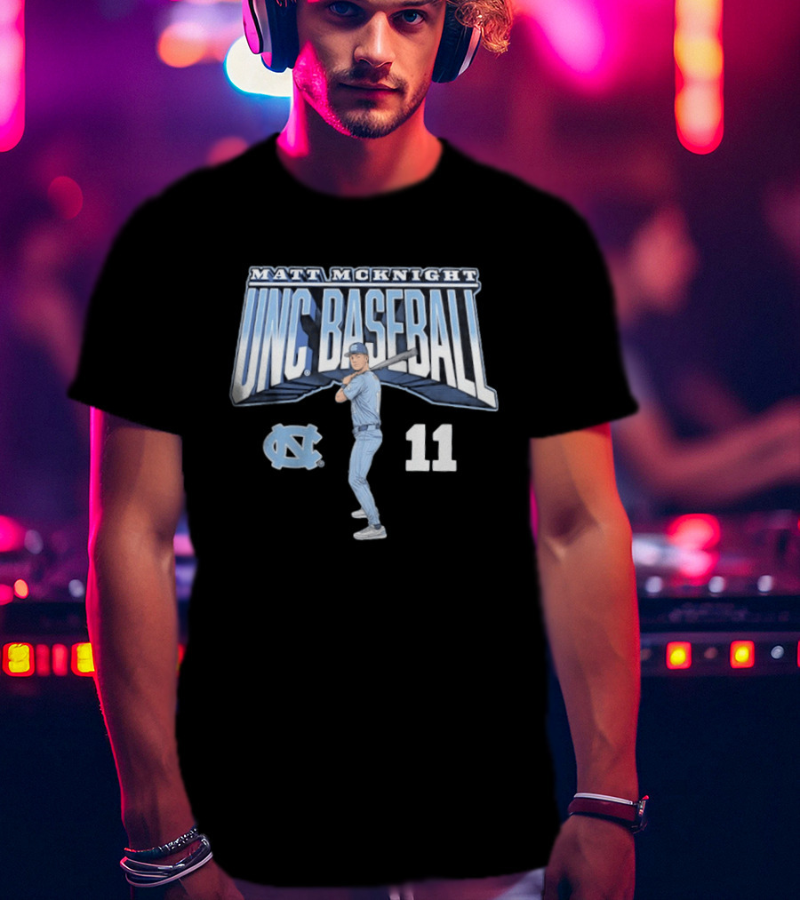Matt McKnight UNC Baseball 11 Slugger Swing T-Shirt