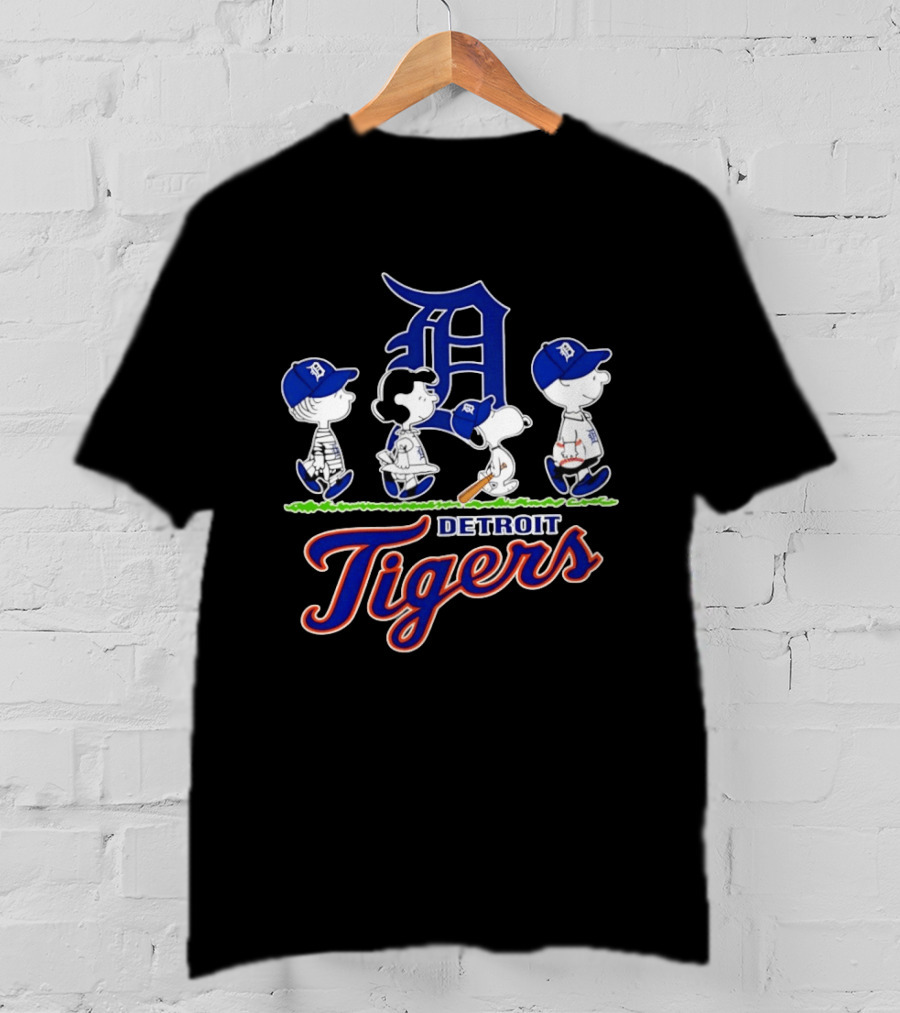 Detroit Tigers Snoopy Charlie Brown Lucy Linus Abbey Road 2026 Collaboration T-Shirt