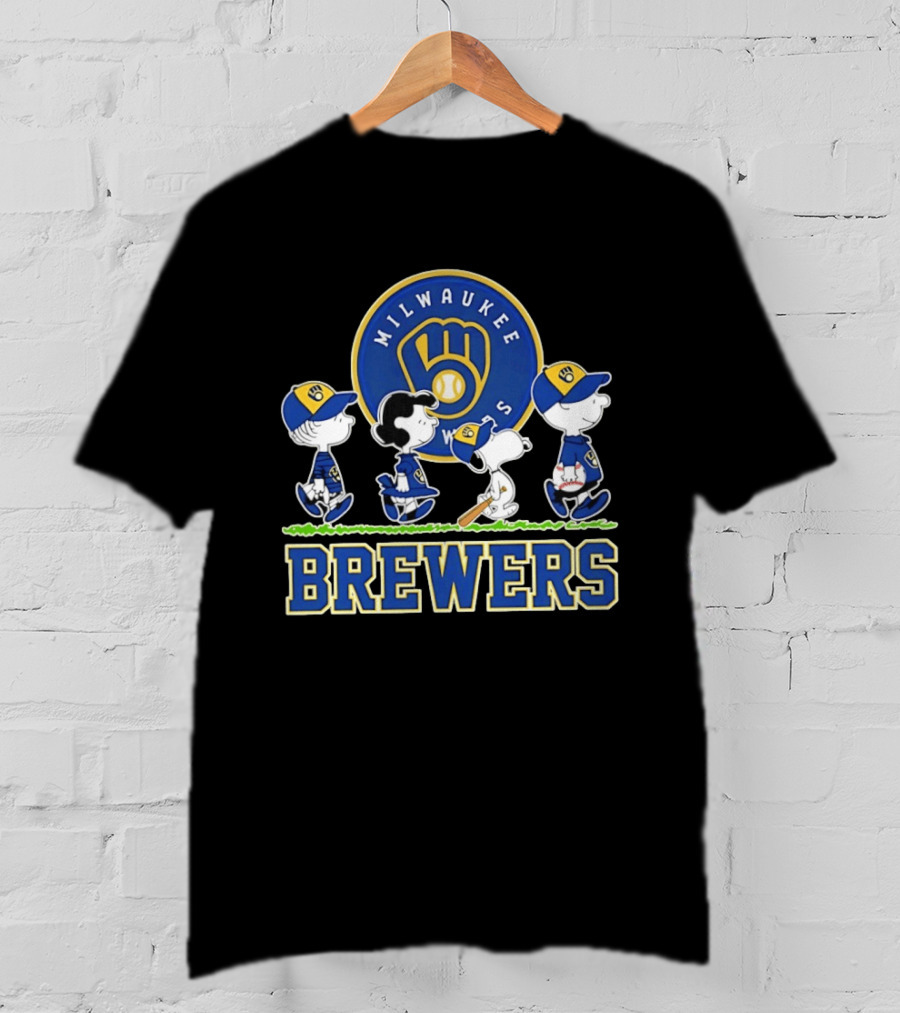 Milwaukee Brewers Snoopy Charlie Brown Lucy Linus Abbey Road 2026 T-Shirt