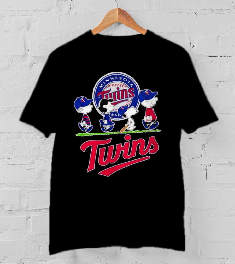 Minnesota Twins Snoopy Charlie Brown Lucy Linus Abbey Road 2026 MLB Peanuts Collaboration T-Shirt