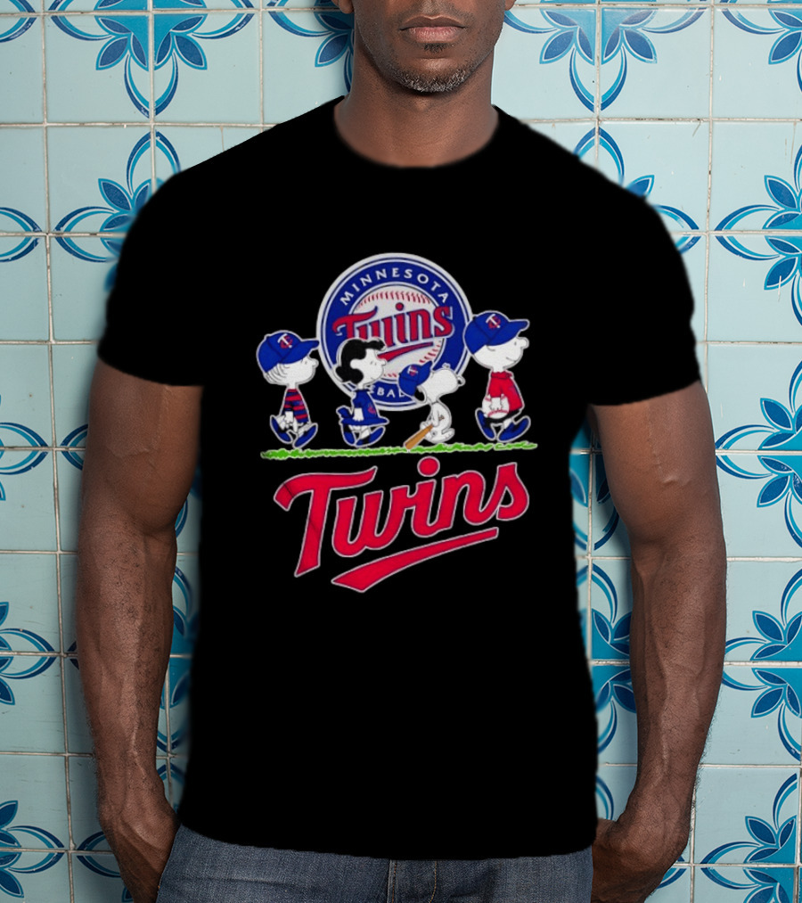 Minnesota Twins Snoopy Charlie Brown Lucy Linus Abbey Road 2026 MLB Peanuts Collaboration T-Shirt