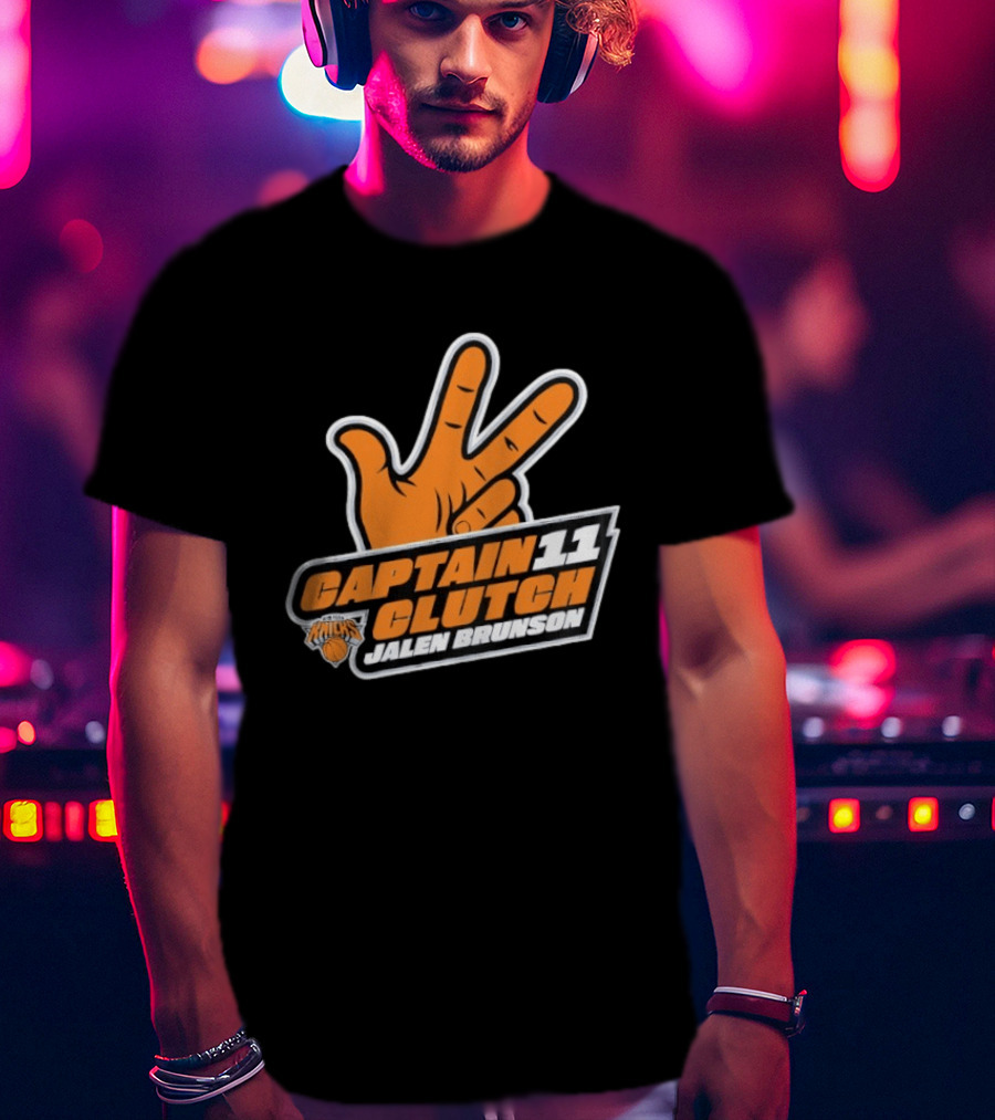 New York Knicks 11 Jalen Brunson Captain Clutch T-Shirt