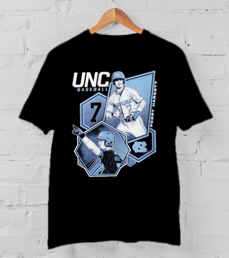 UNC Baseball Perry Hargett 7 North Carolina Collage T-Shirt