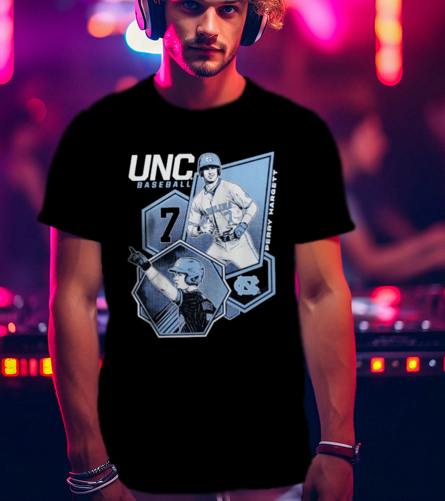 UNC Baseball Perry Hargett 7 North Carolina Collage T-Shirt