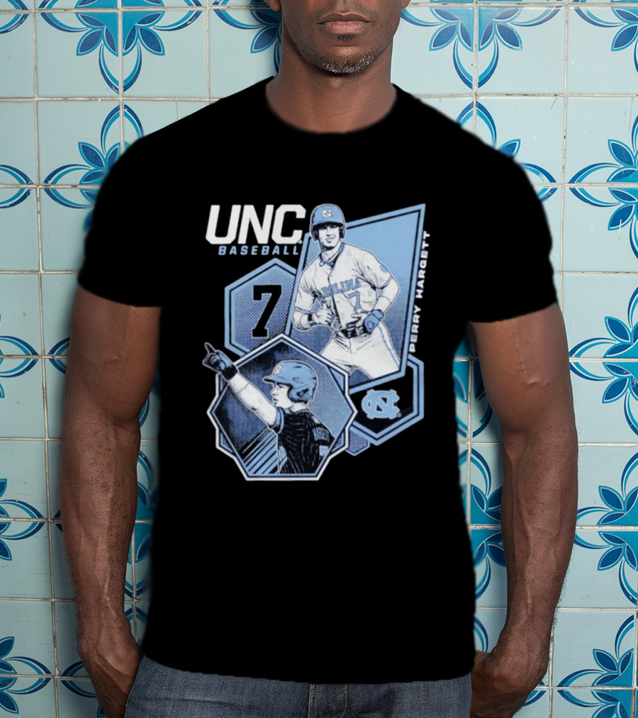 UNC Baseball Perry Hargett 7 North Carolina Collage T-Shirt
