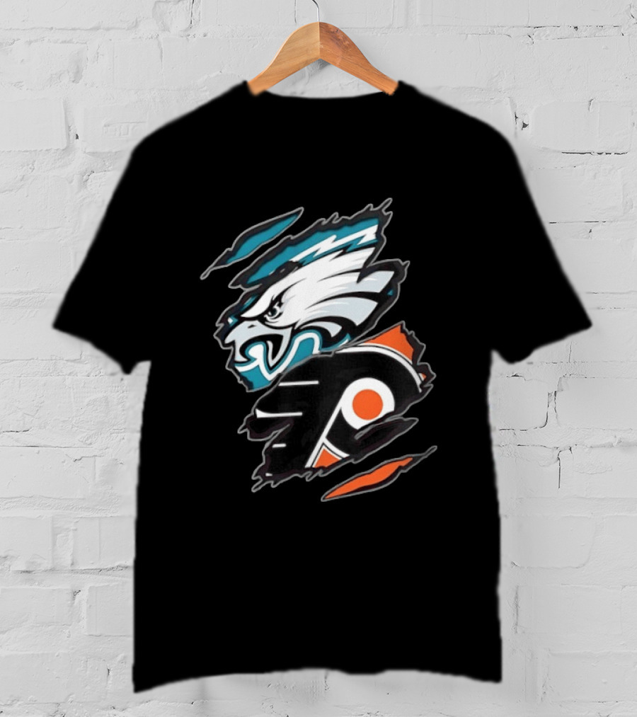 Philadelphia Eagles And Philadelphia Flyers Two Teams One Heart T-Shirt