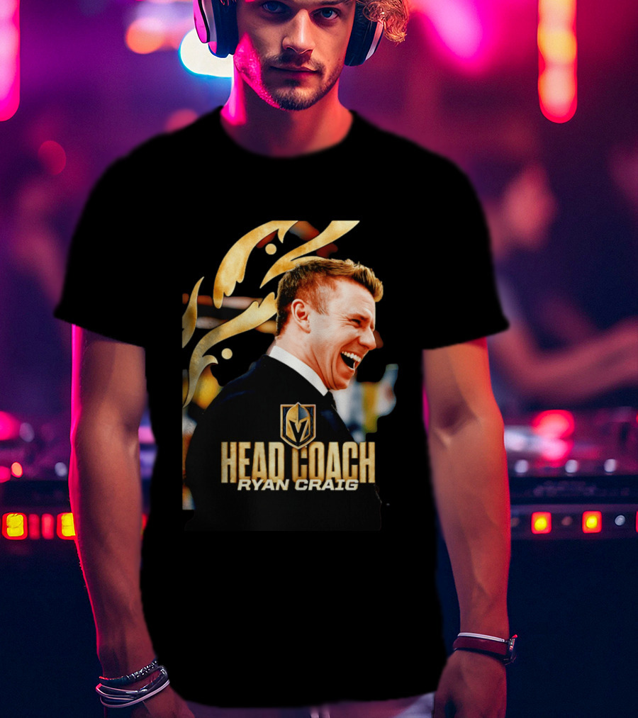 Head Coach Ryan Craig Henderson Silver Knights Golden T-Shirt
