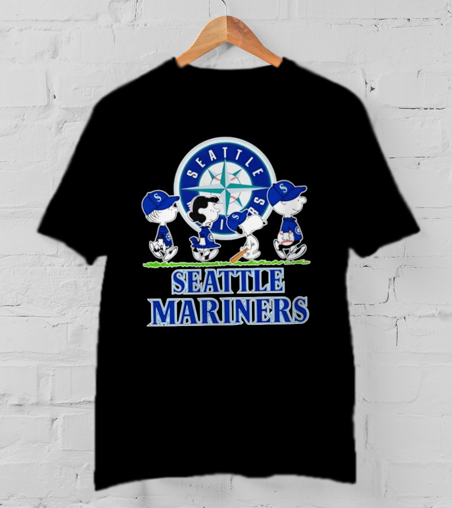 Seattle Mariners Snoopy Charlie Brown Lucy Linus Abbey Road Crossover 2026 T-Shirt