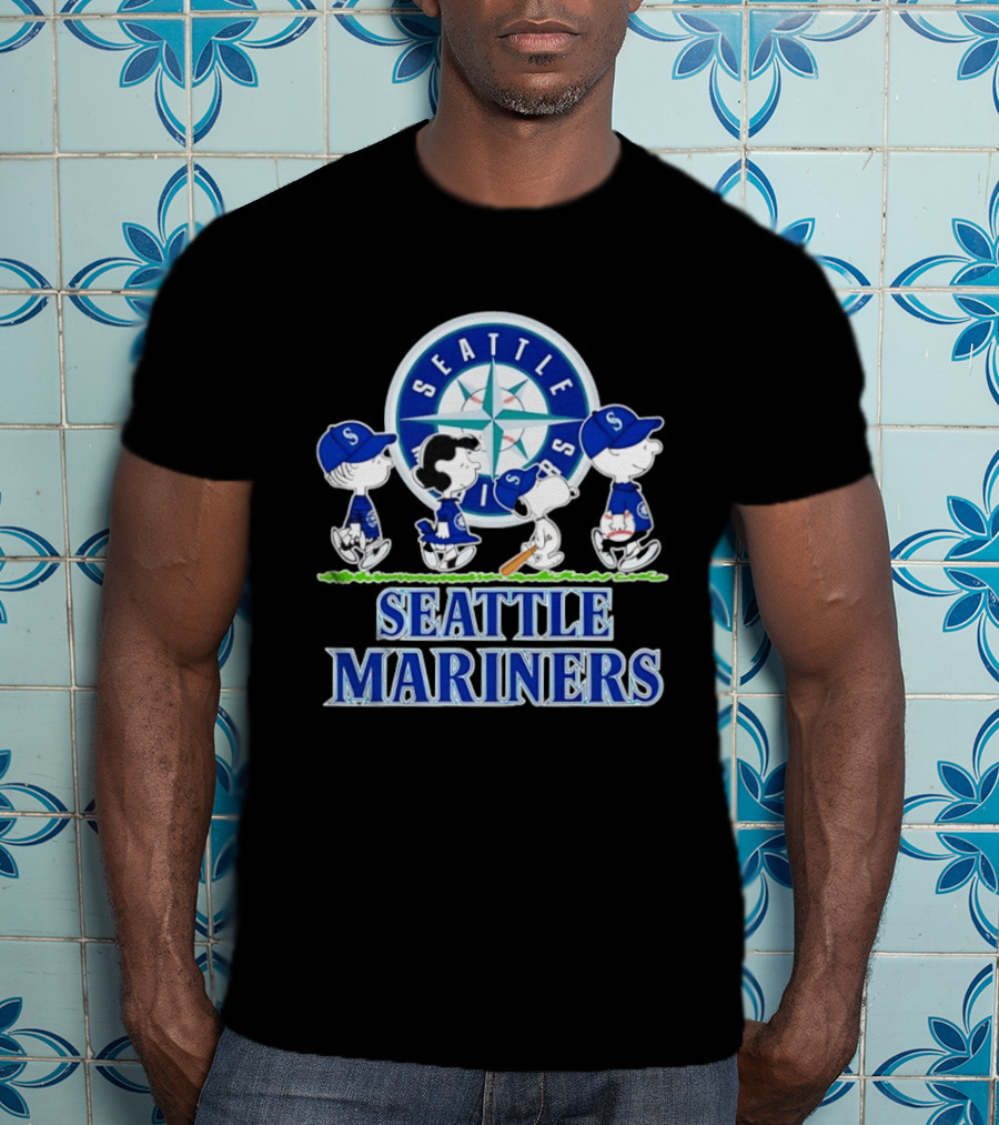 Seattle Mariners Snoopy Charlie Brown Lucy Linus Abbey Road Crossover 2026 T-Shirt