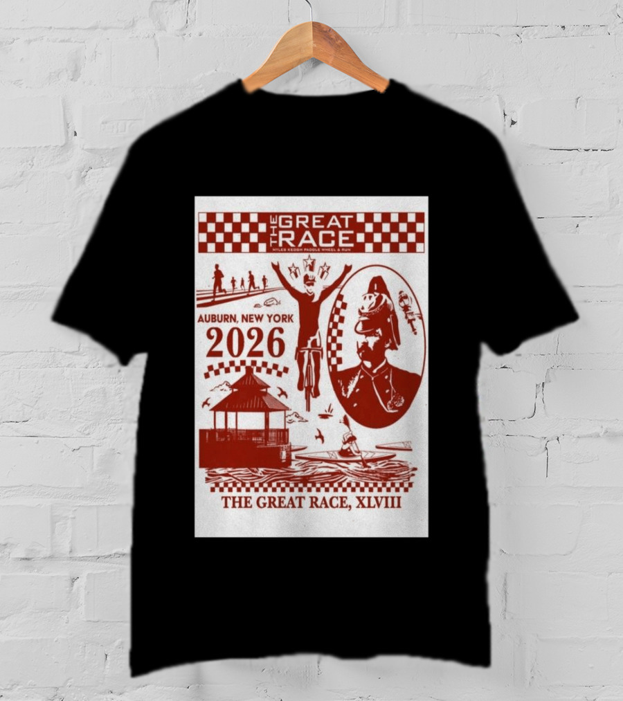 The Great Race Auburn New York 2026 XLVIII Miles Keuka Paddle Wheel Run T-Shirt