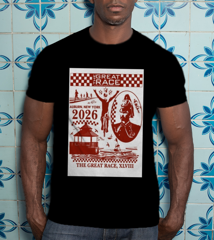 The Great Race Auburn New York 2026 XLVIII Miles Keuka Paddle Wheel Run T-Shirt