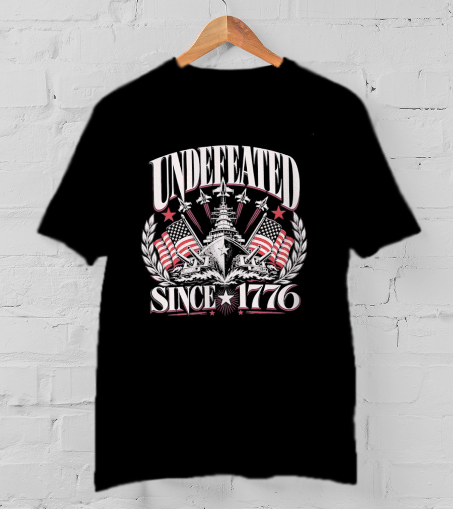 Undefeated Since 1776 American Patriotic Flags And Eagles T-Shirt