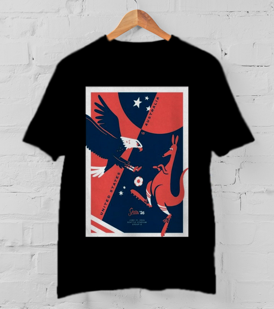 United States Vs Australia June 19 2026 Seattle Stadium Soccer Match T-Shirt