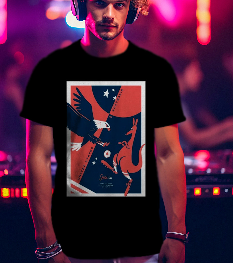 United States Vs Australia June 19 2026 Seattle Stadium Soccer Match T-Shirt