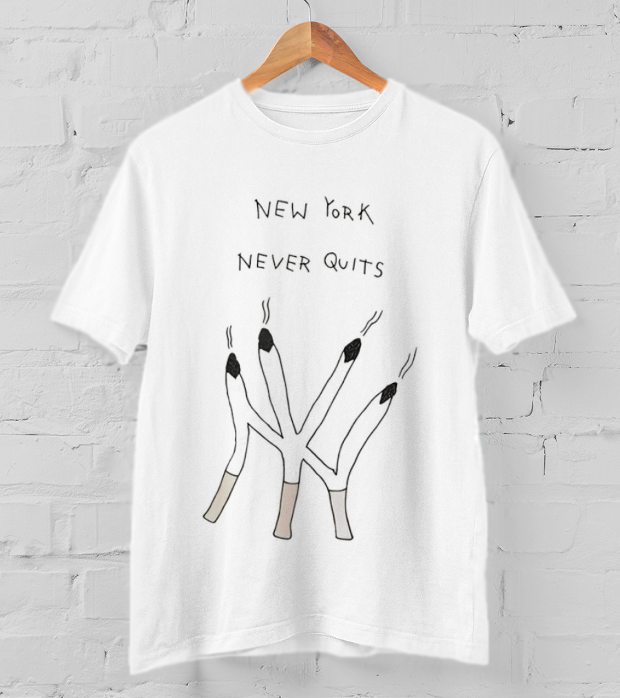 New York Never Quits Cigarettes Forming NY Yankees T-Shirt