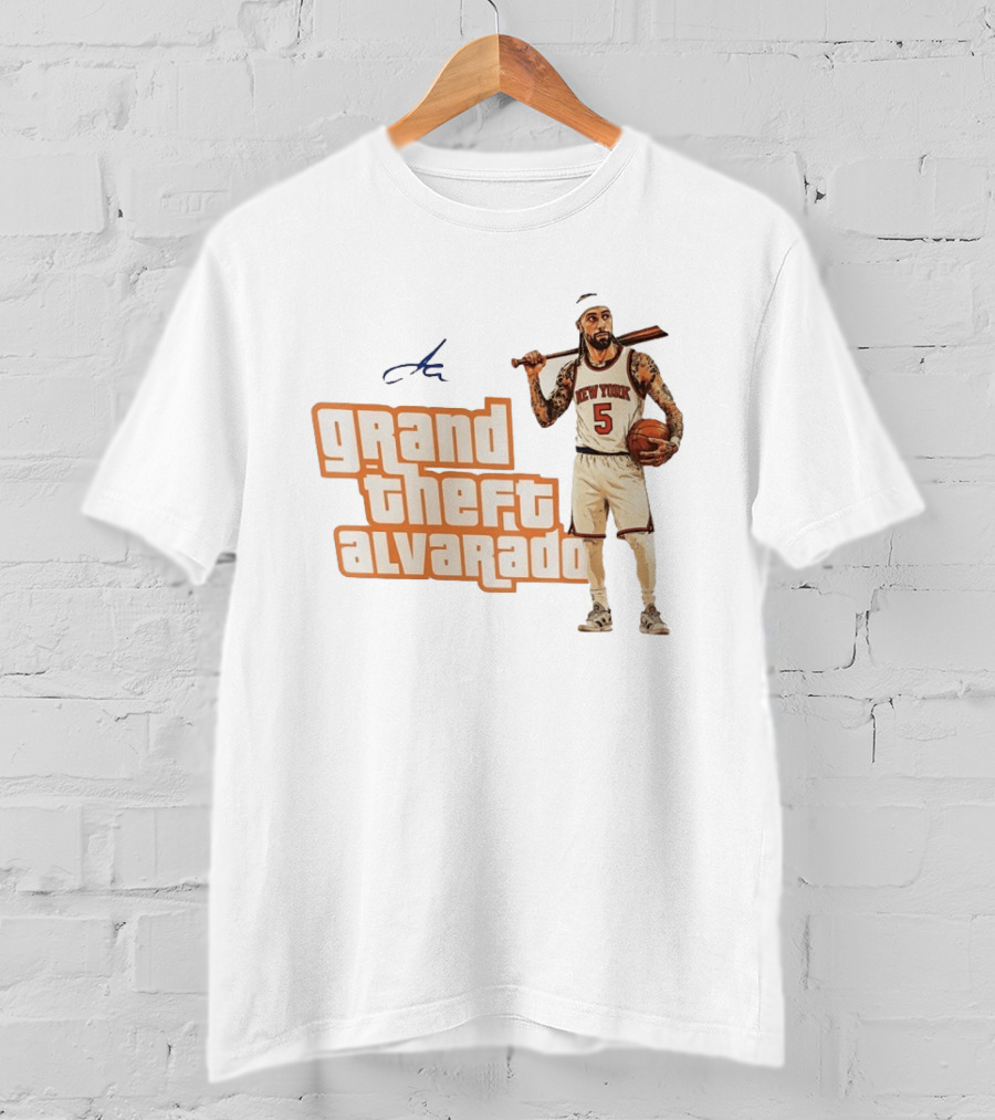 Grand Theft Alvarado New York Knicks Basketball Player T-Shirt