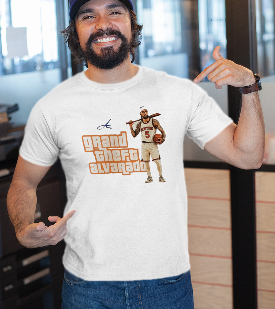 Grand Theft Alvarado New York Knicks Basketball Player T-Shirt