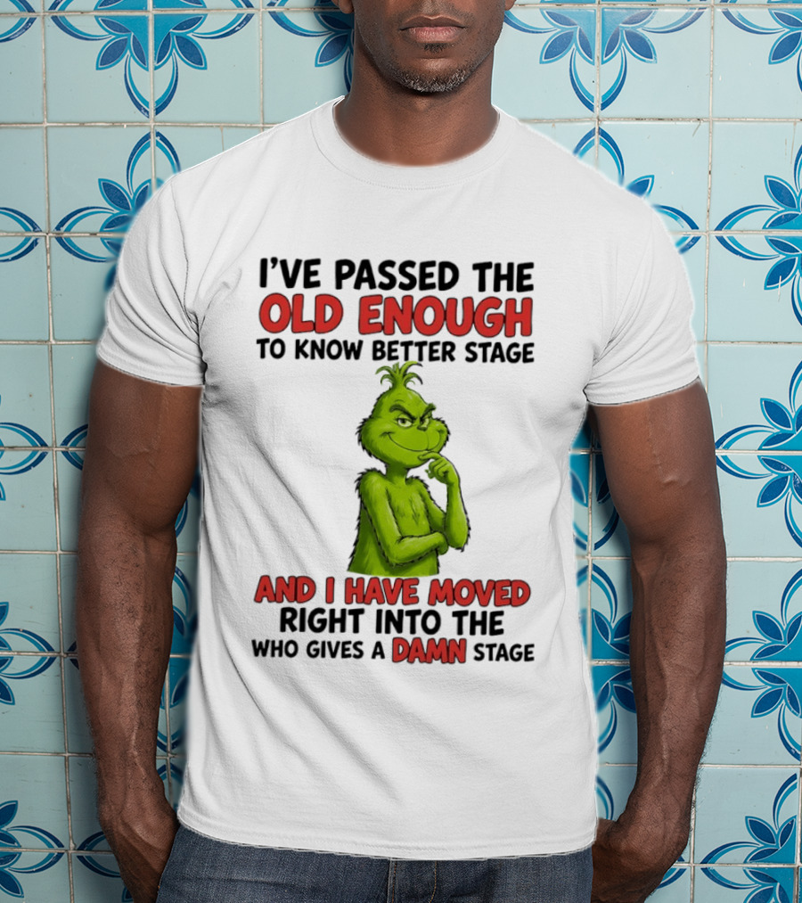 I've Passed The Old Enough To Know Better Stage And I Have Moved Right Into The Who Gives A Damn Stage Grinch T-Shirt