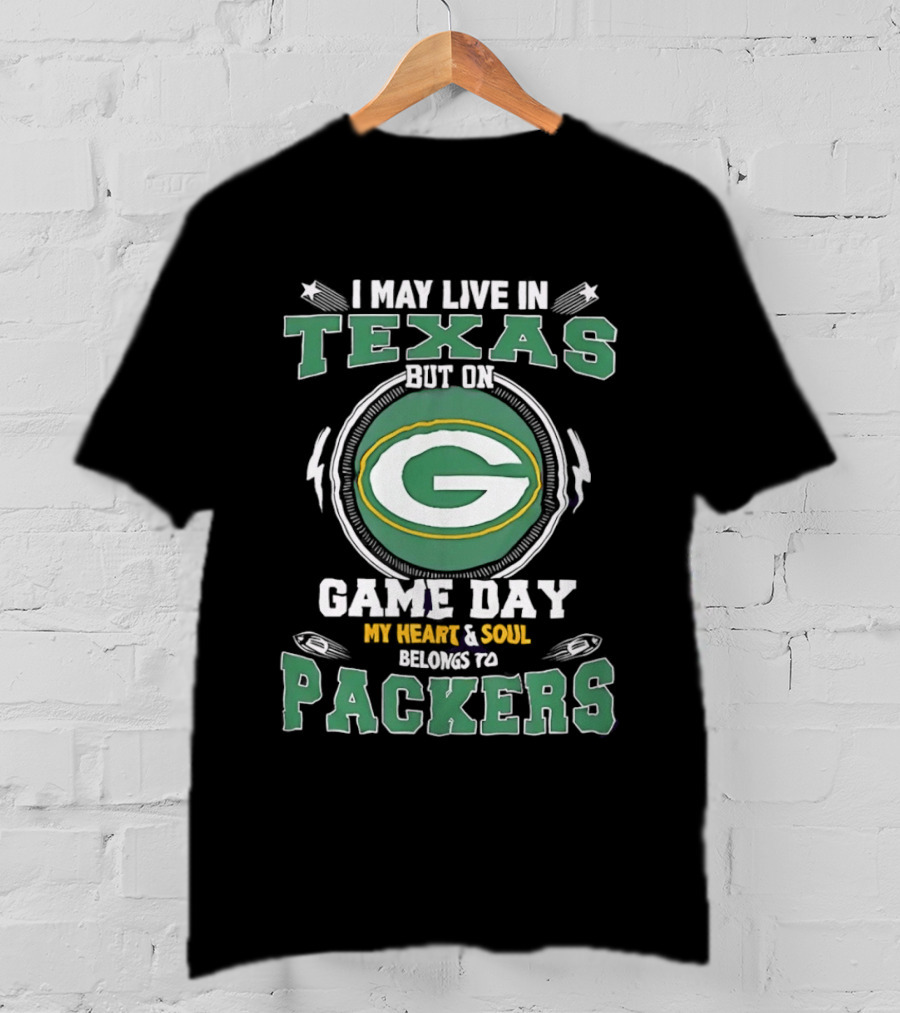 Texas Resident's Heart Belongs To Packers On Game Day T-Shirt