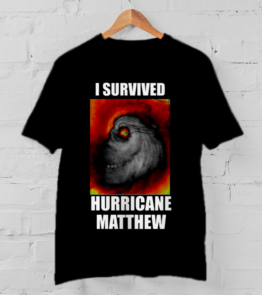 I Survived Hurricane Matthew Weather Satellite T-Shirt