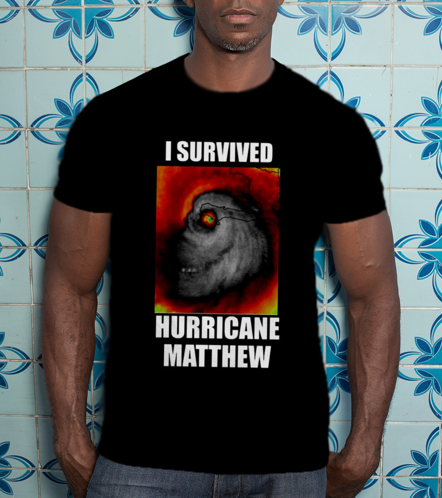 I Survived Hurricane Matthew Weather Satellite T-Shirt