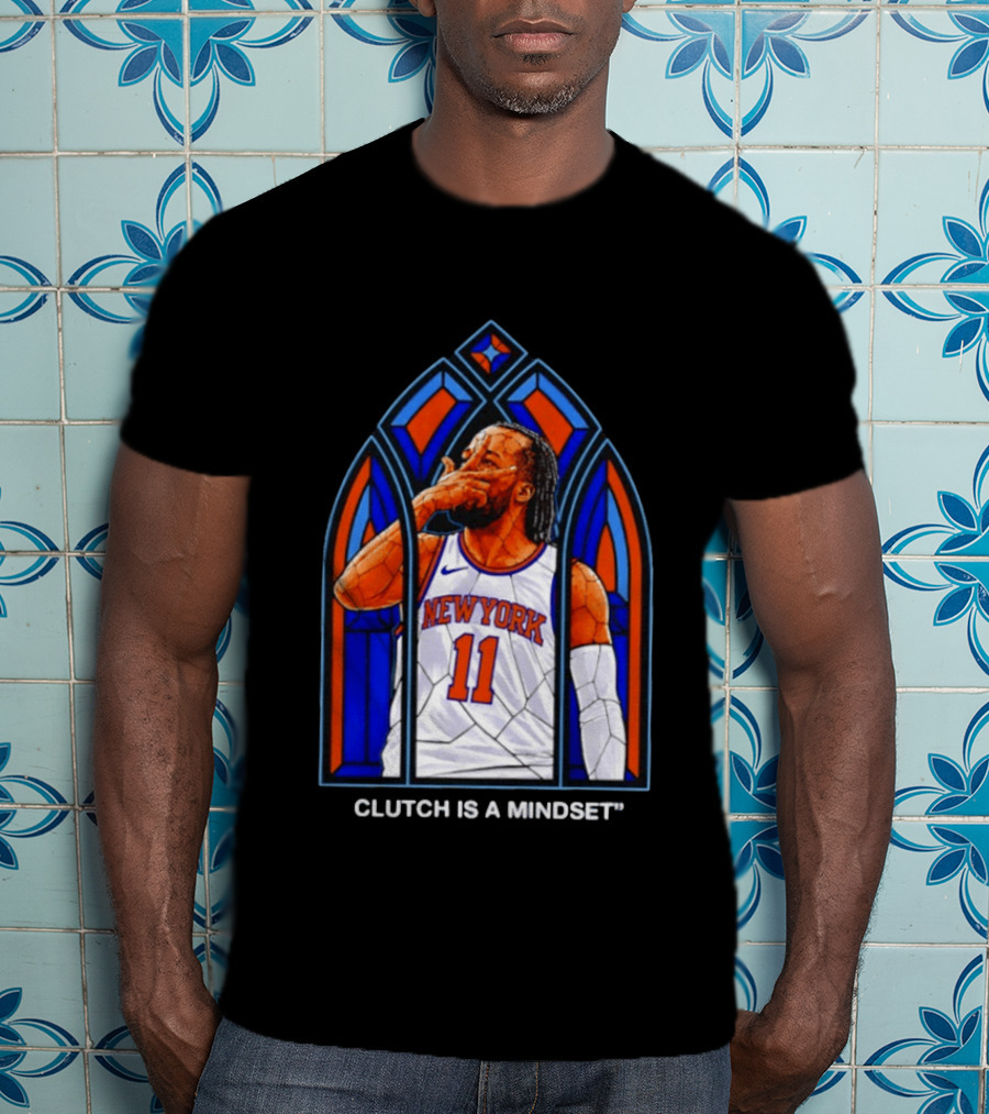 New York Knicks Jalen Brunson Number 11 Clutch Is A Mindset Stained Glass T-Shirt