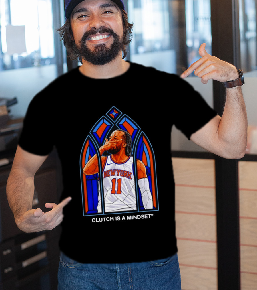 New York Knicks Jalen Brunson Number 11 Clutch Is A Mindset Stained Glass T-Shirt