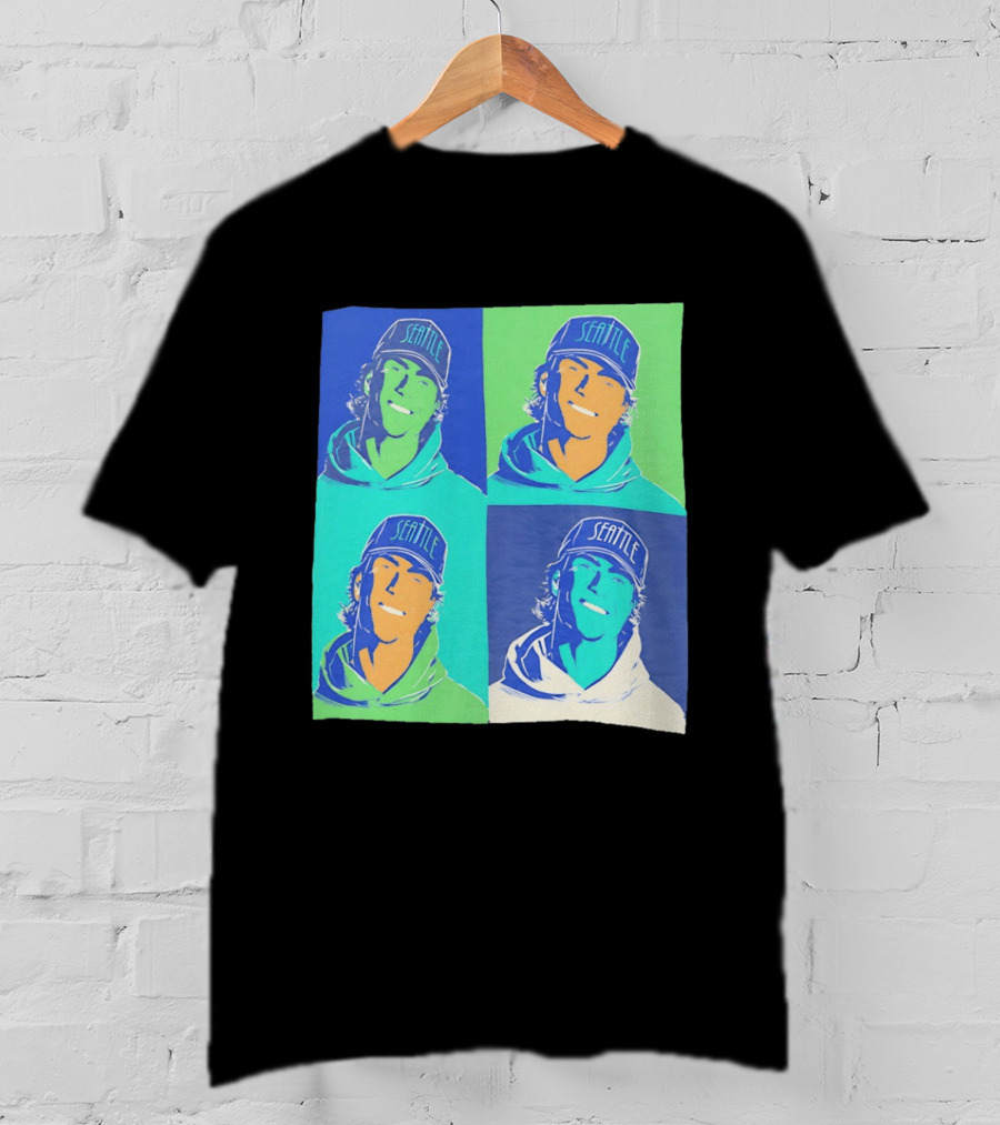 Bryan Woo Seattle Mariners Pop Art MLB Baseball T-Shirt