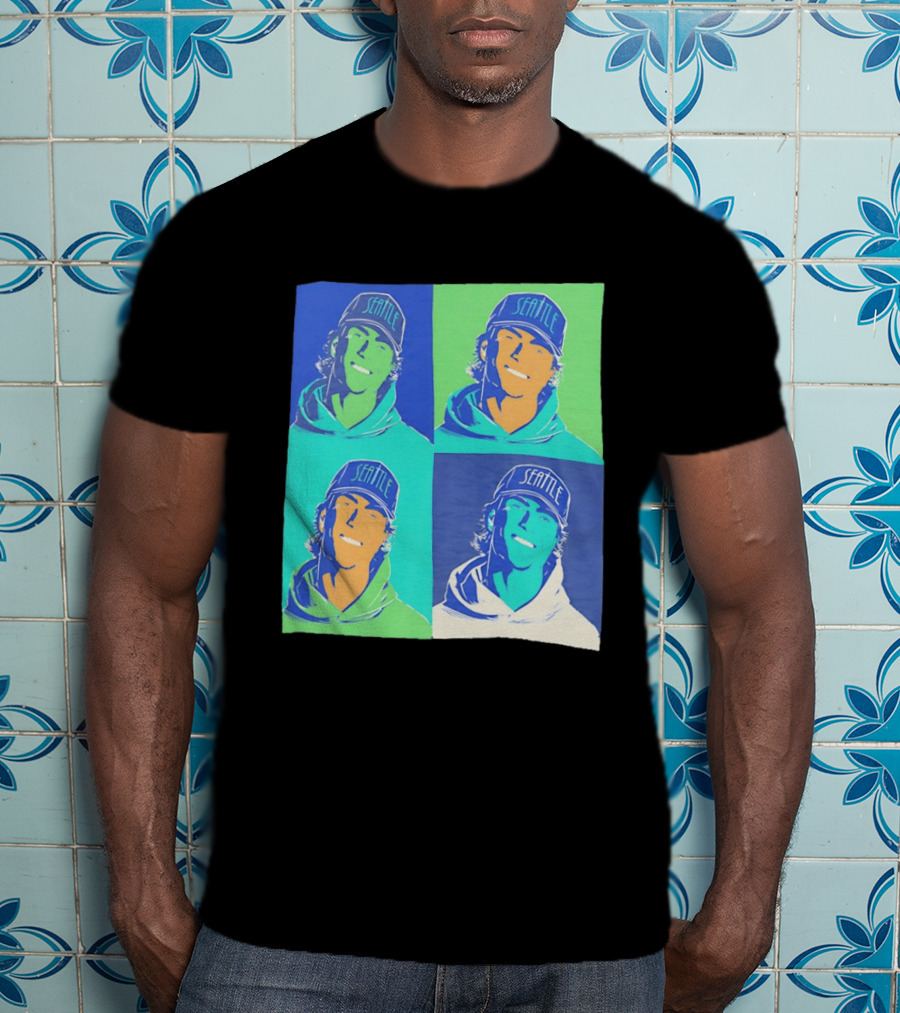 Bryan Woo Seattle Mariners Pop Art MLB Baseball T-Shirt