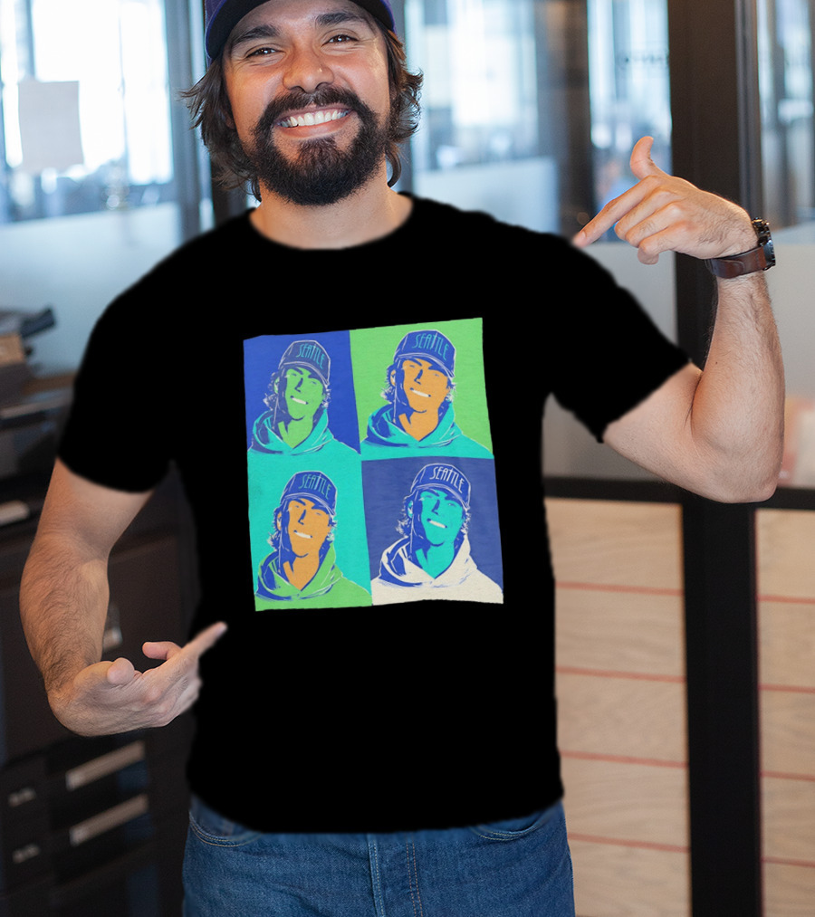 Bryan Woo Seattle Mariners Pop Art MLB Baseball T-Shirt