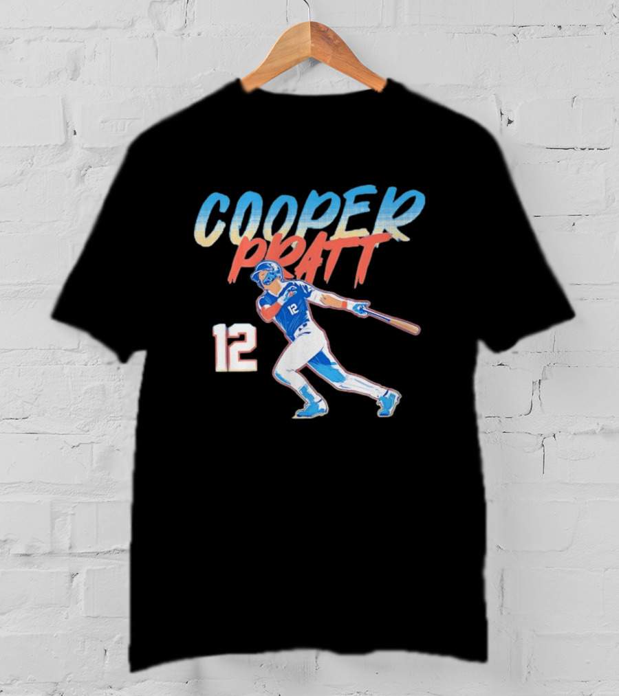 Cooper Pratt Swinging Baseball Number 12 T-Shirt