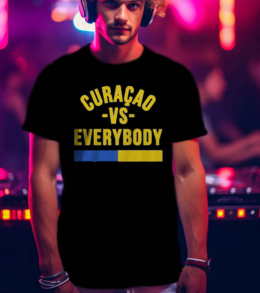 Curaçao VS Everybody Caribbean Island Pride Yellow Blue T-Shirt