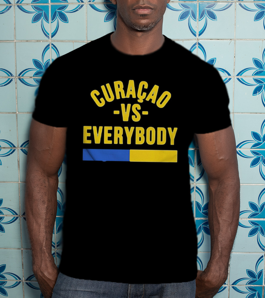 Curaçao VS Everybody Caribbean Island Pride Yellow Blue T-Shirt
