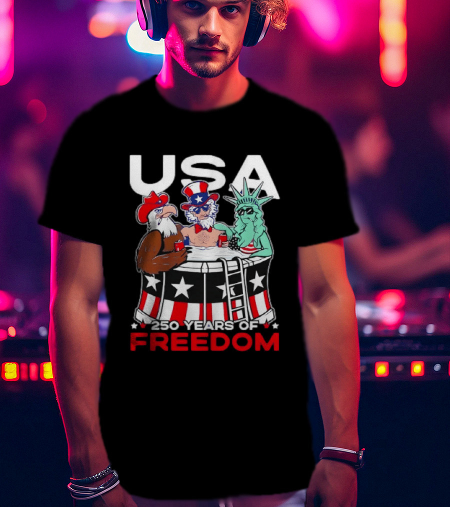 USA Eagle Uncle Sam Statue Of Liberty 250 Years Of Freedom T-Shirt
