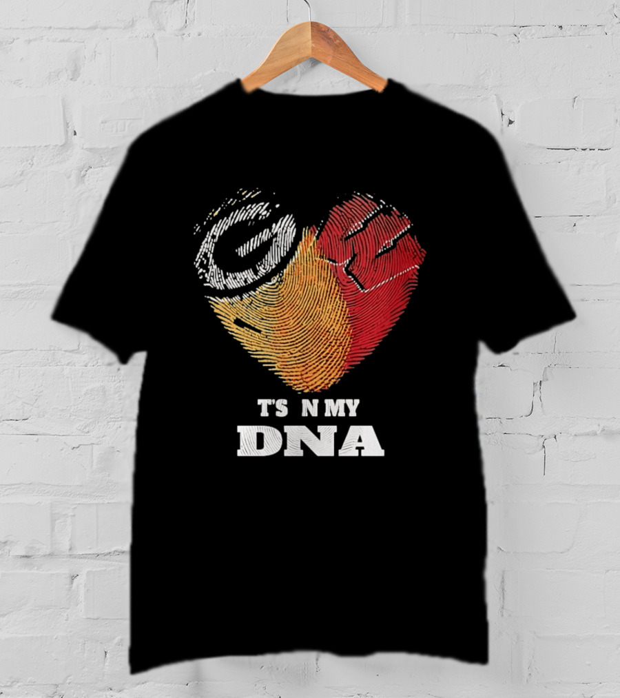 Green Bay Packers Wisconsin Badgers Heart It's In My DNA T-Shirt