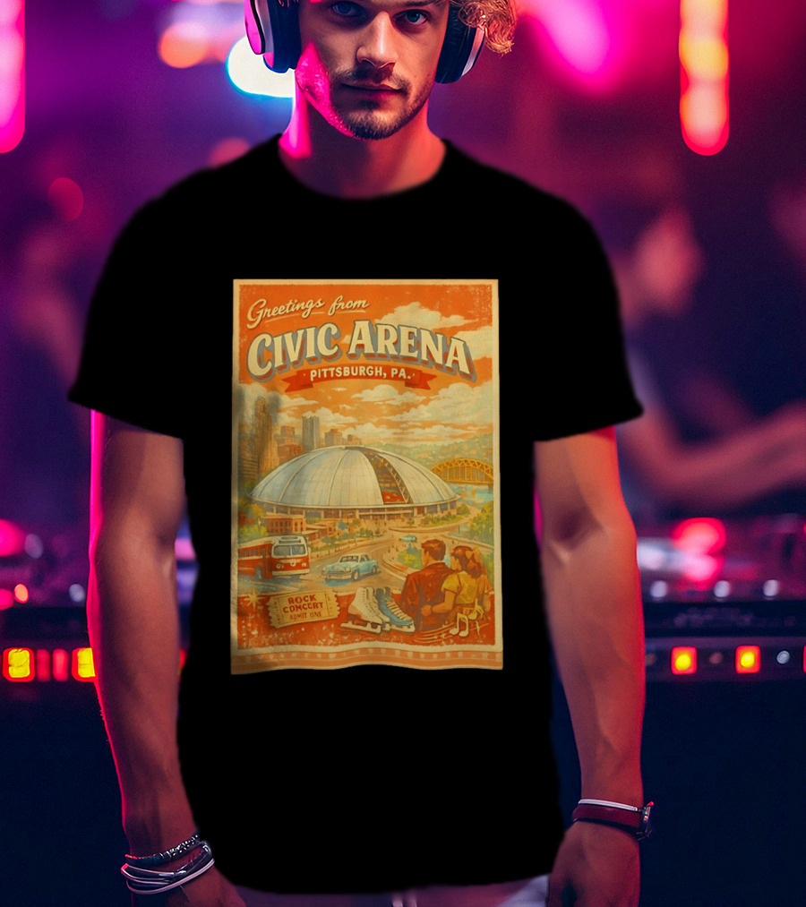 Greetings From Civic Arena Pittsburgh PA Rock Concert Admit One T-Shirt
