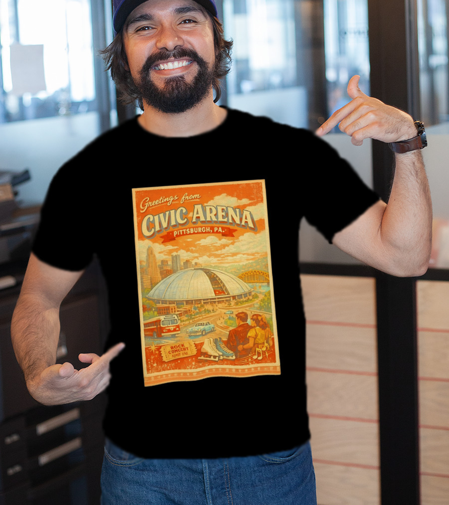 Greetings From Civic Arena Pittsburgh PA Rock Concert Admit One T-Shirt
