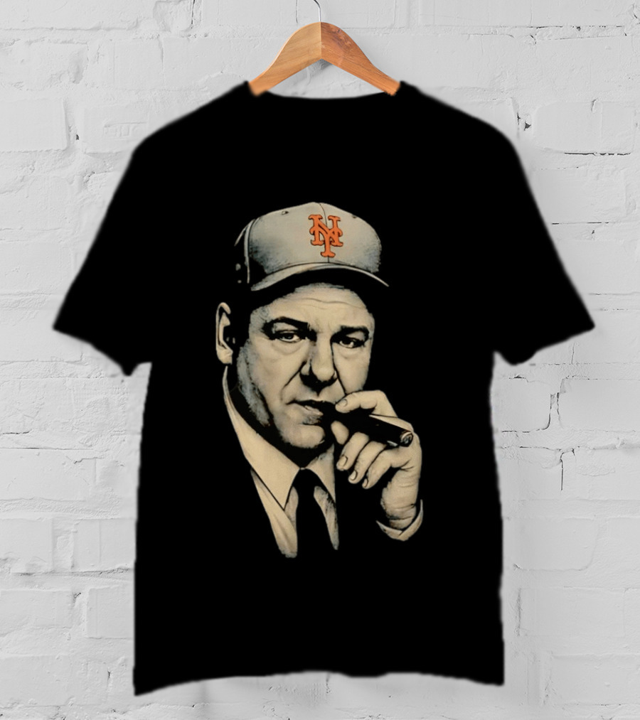 Tony Soprano New York Mets Cap Smoking Cigar T-Shirt