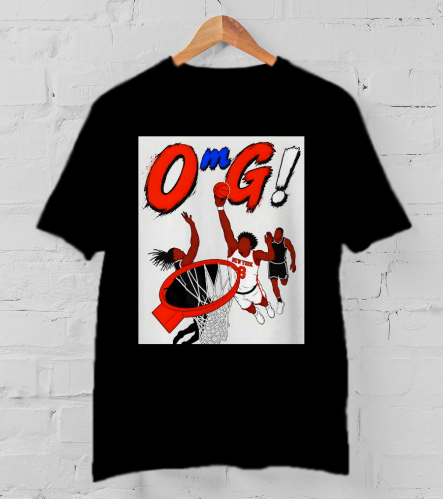 OMG OG Anunoby New York Knicks Dunking NBA 2026 Cartoon T-Shirt