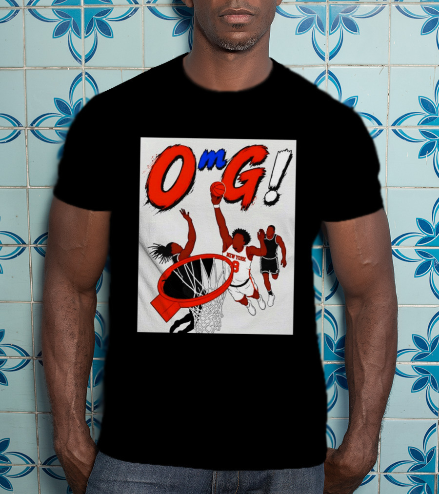 OMG OG Anunoby New York Knicks Dunking NBA 2026 Cartoon T-Shirt