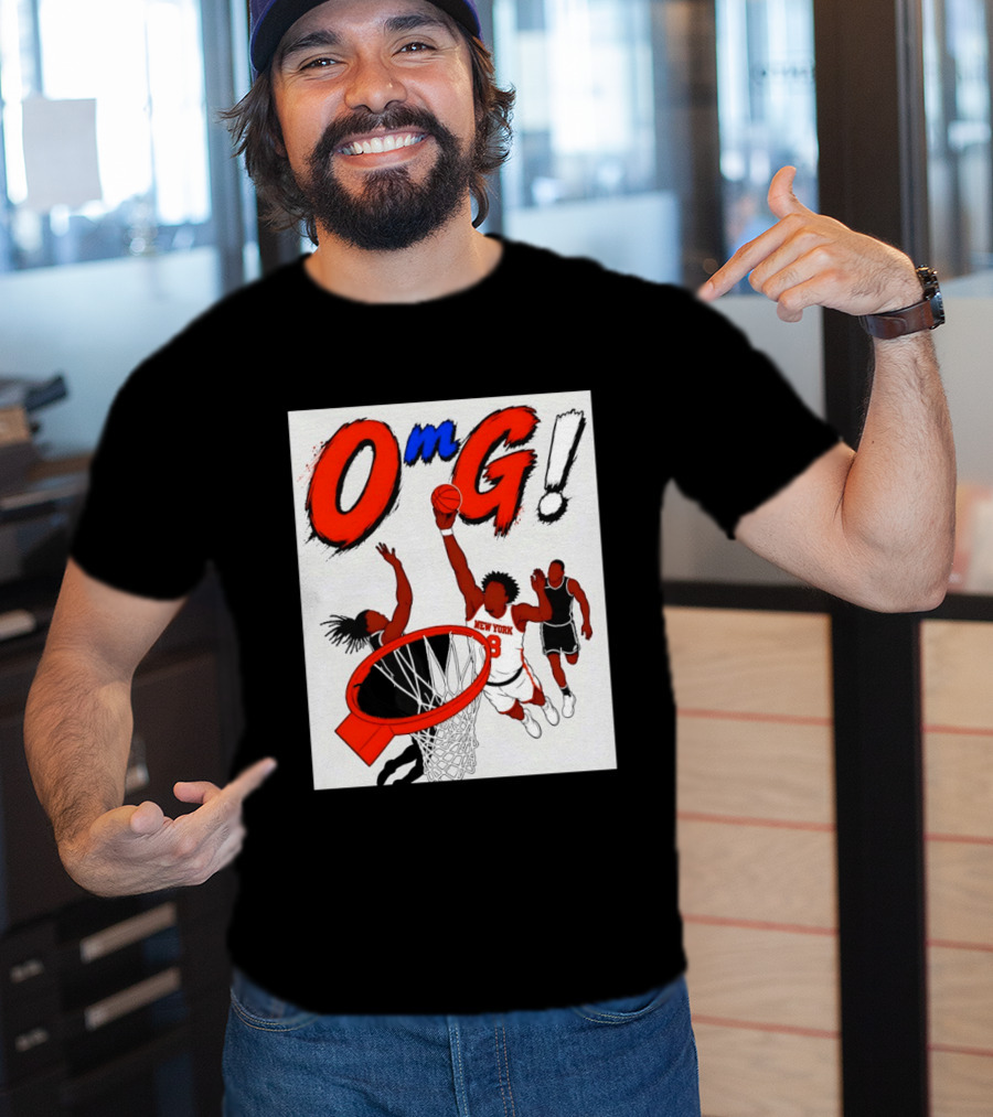 OMG OG Anunoby New York Knicks Dunking NBA 2026 Cartoon T-Shirt