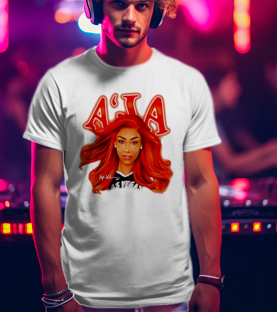 A'ja Wilson Aces Las Vegas Playa Society T-Shirt