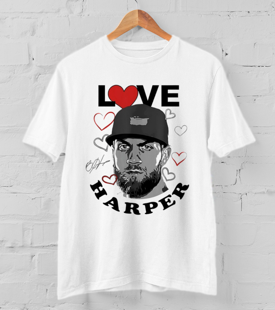 Love Bryce Harper Philadelphia Phillies Baseball Heart T-Shirt