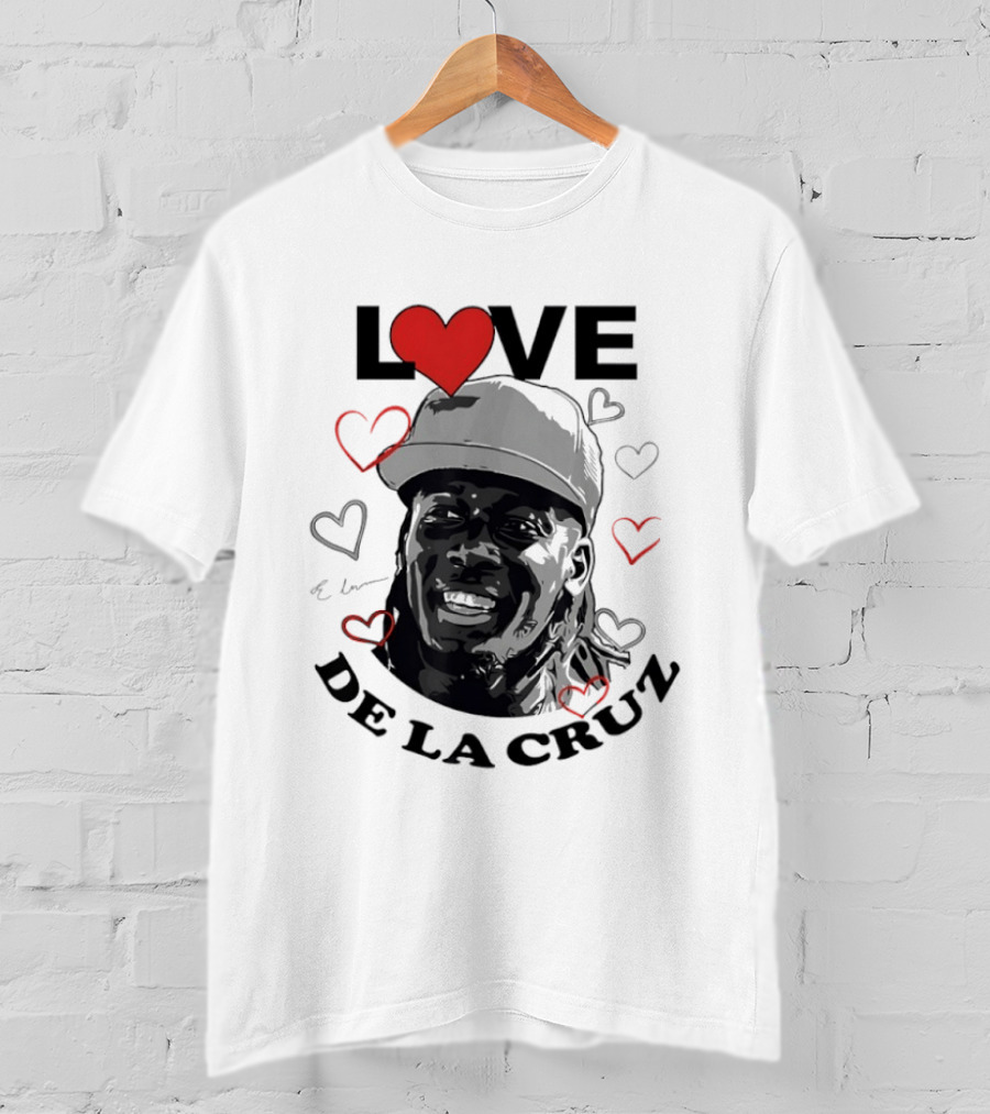 Love Heart Design Elly De La Cruz Cincinnati Reds Baseball T-Shirt