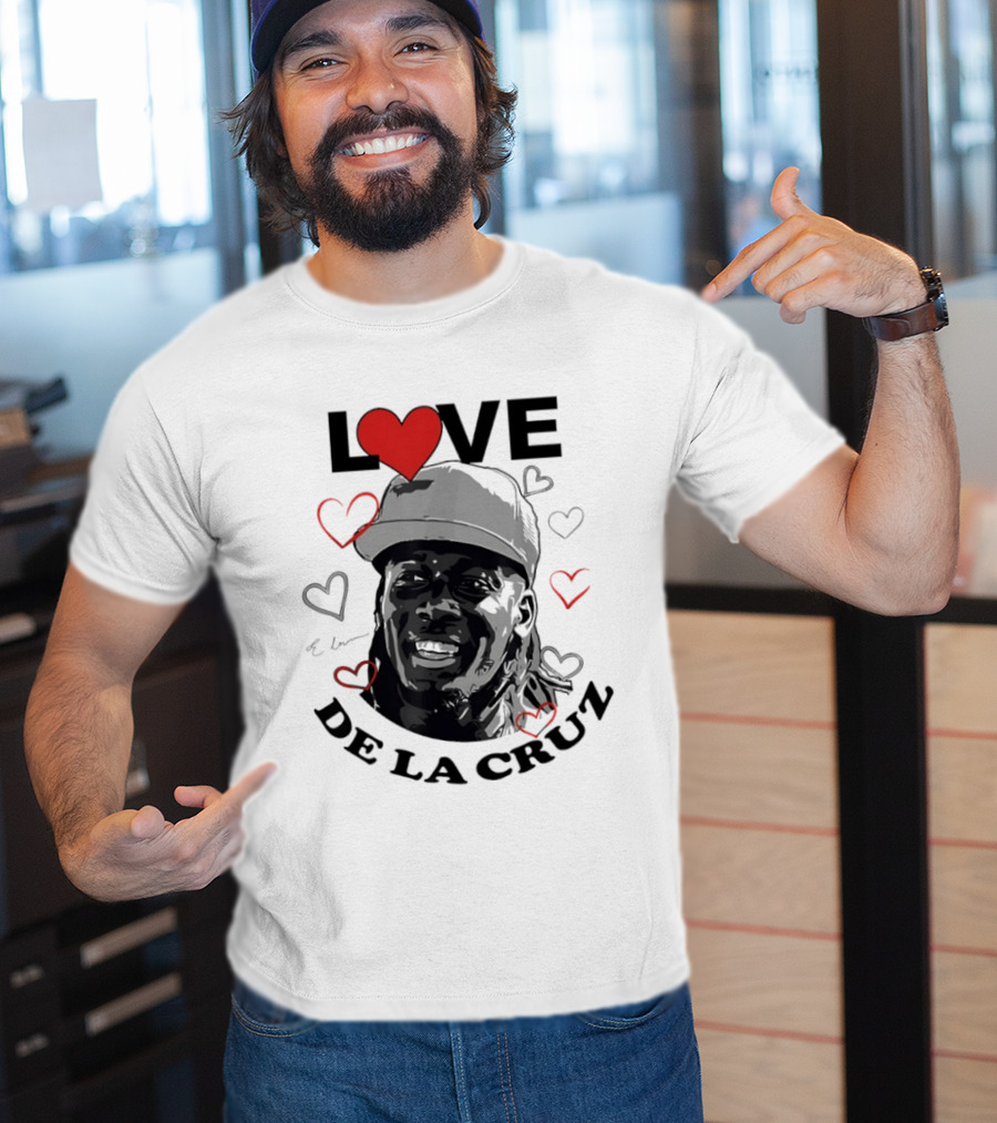 Love Heart Design Elly De La Cruz Cincinnati Reds Baseball T-Shirt