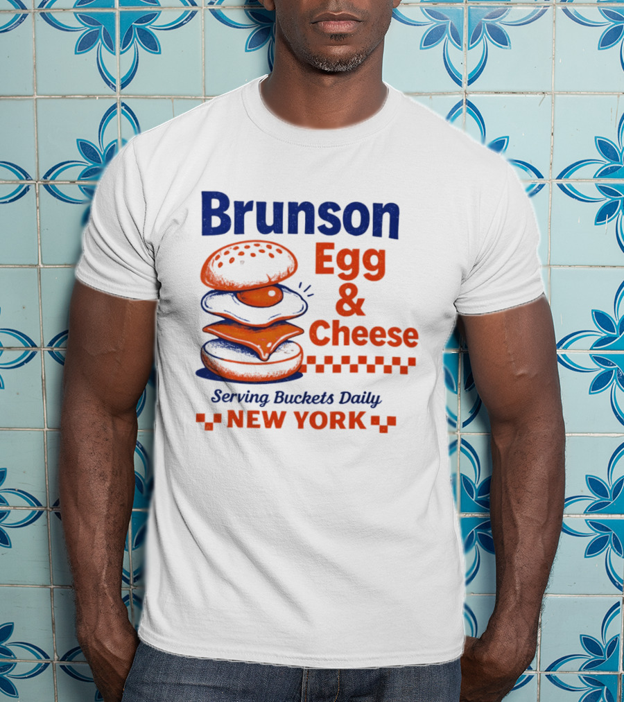 Brunson Egg & Cheese Serving Buckets Daily New York Knicks NBA T-Shirt