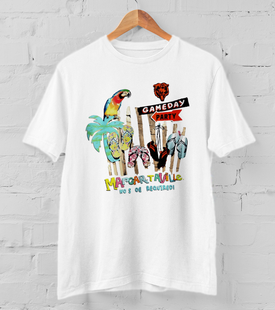 Chicago Bears Margaritaville Gameday Party No Shoes Required T-Shirt