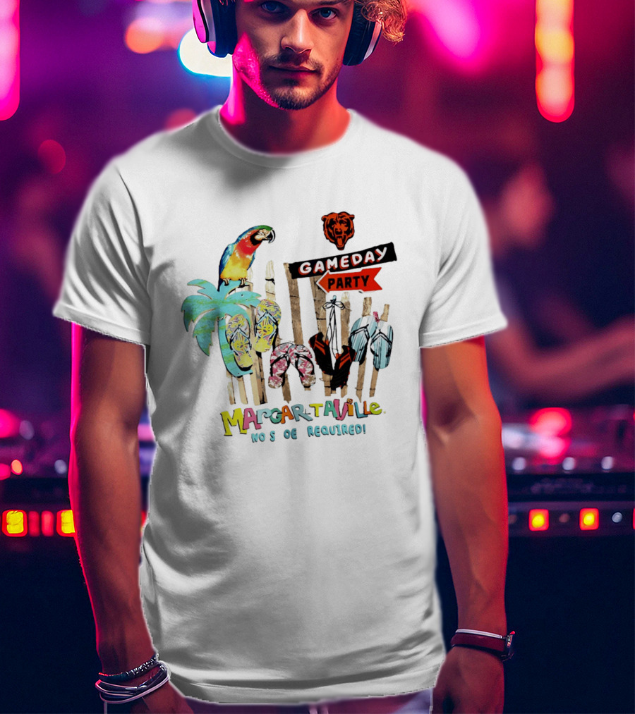 Chicago Bears Margaritaville Gameday Party No Shoes Required T-Shirt