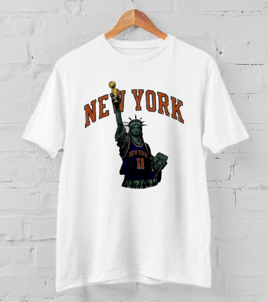 New York Knicks Jalen Brunson Statue Liberty Trophy Meme T-Shirt