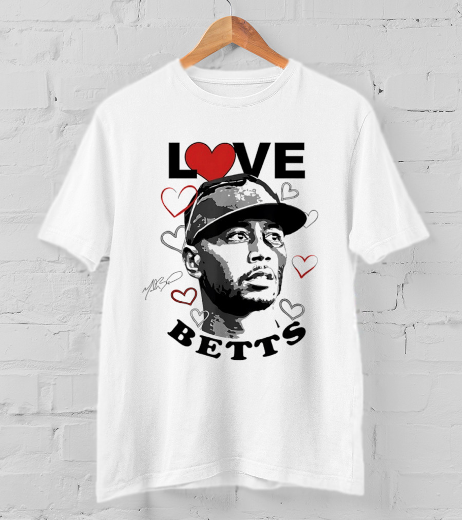 Love Betts Heart Baseball Los Angeles Dodgers Mookie T-Shirt